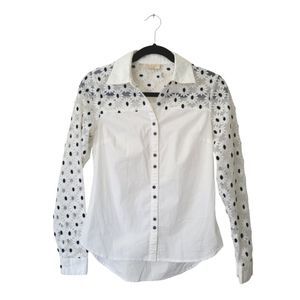 Modcloth White Daisy Button Down